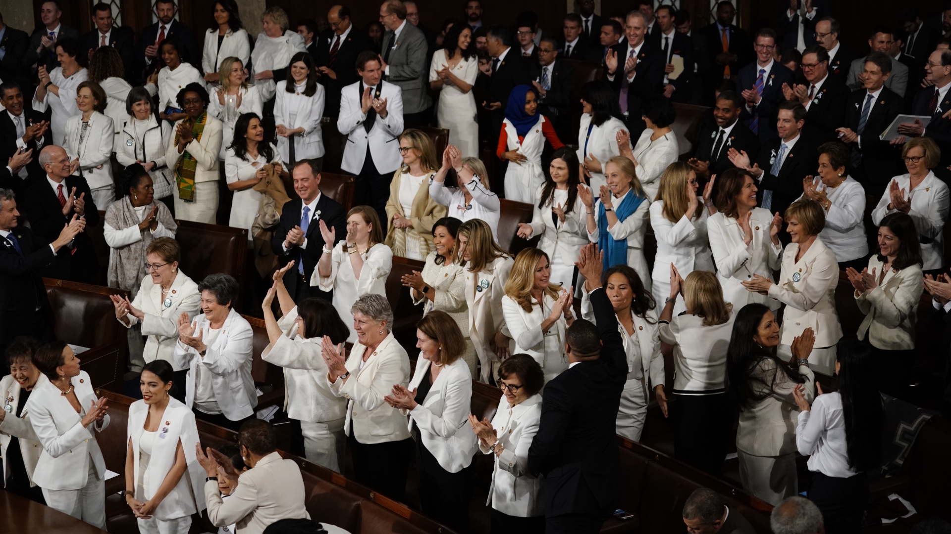 women dressed in white