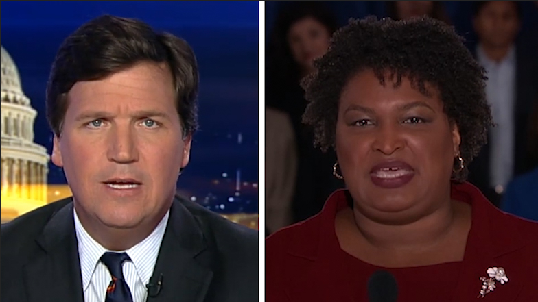 2019 Tucker Carlson slams Stacey Abrams for her identity politics