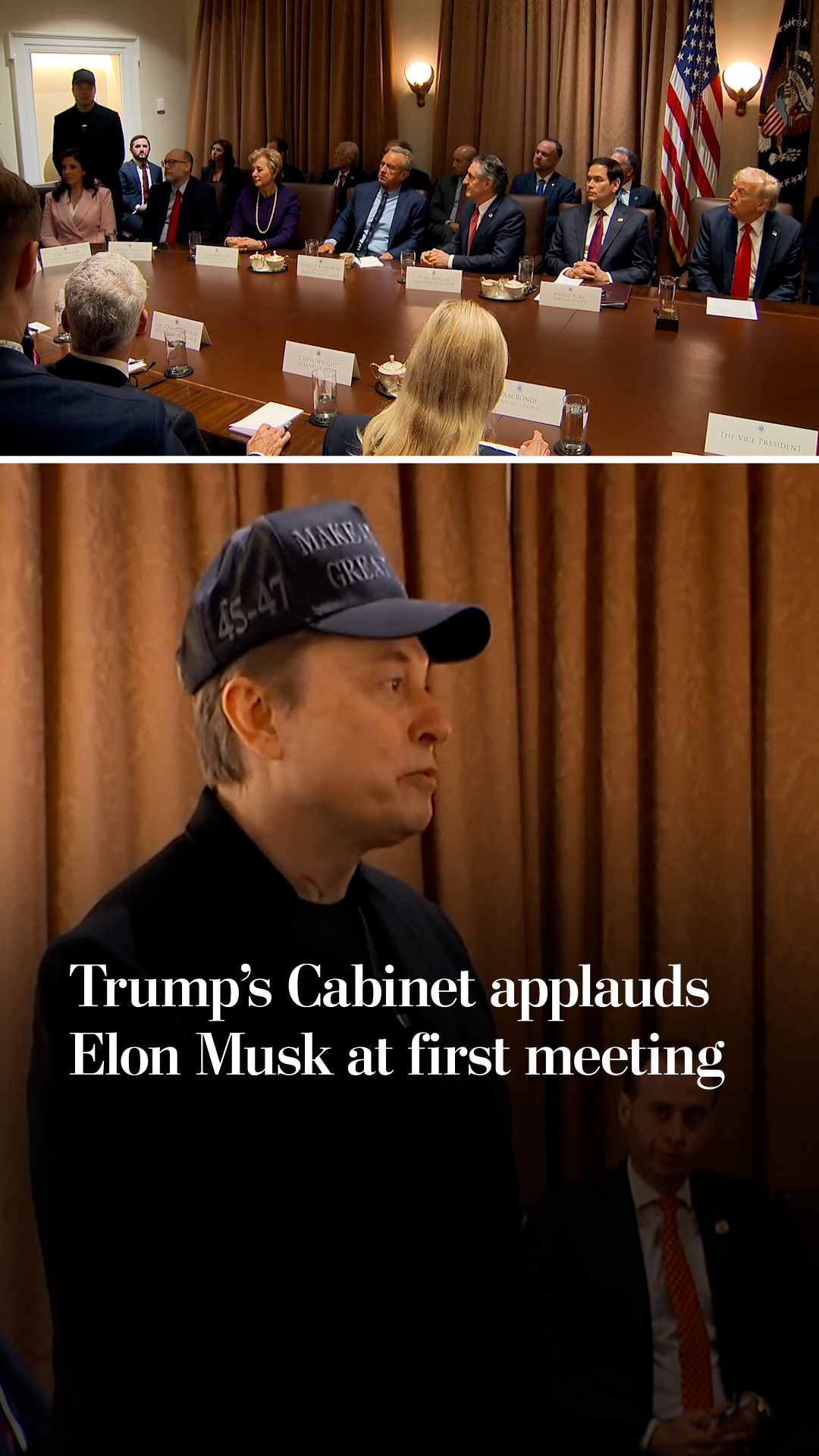 Trump’s Cabinet applauds Elon Musk at first meeting