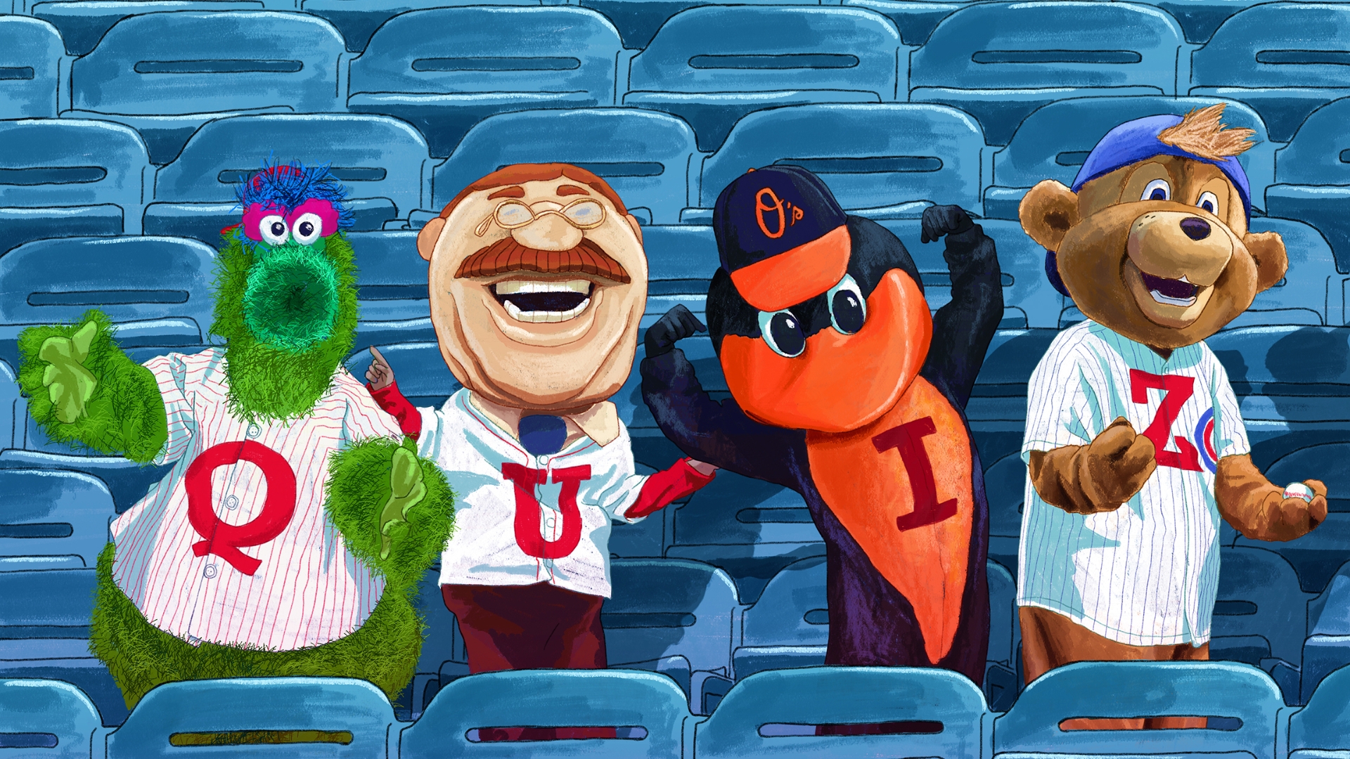 Can you name these MLB mascots (and players) who participated in the  All-Star Game Parade? 