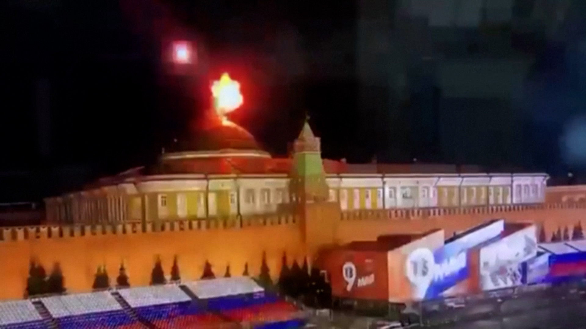 Video shows drone explosion above the Kremlin