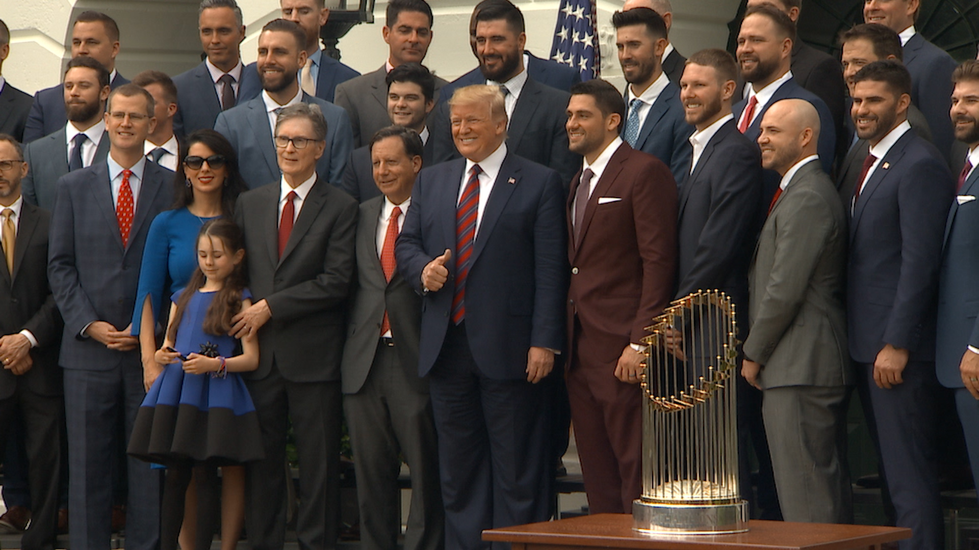 United as baseball champions, Boston Red Sox are divided by Trump