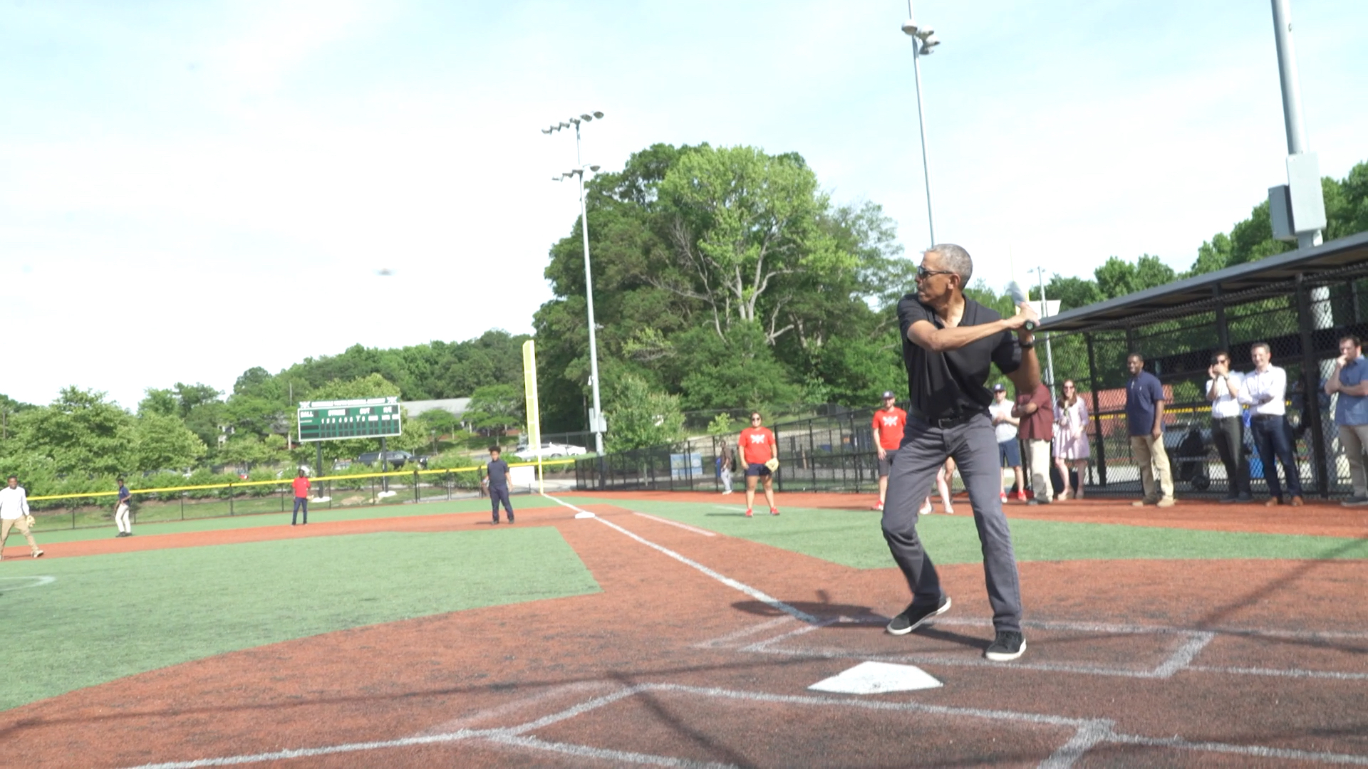 Barack Obama surprises kids with visit to Washington Nationals' youth  academy