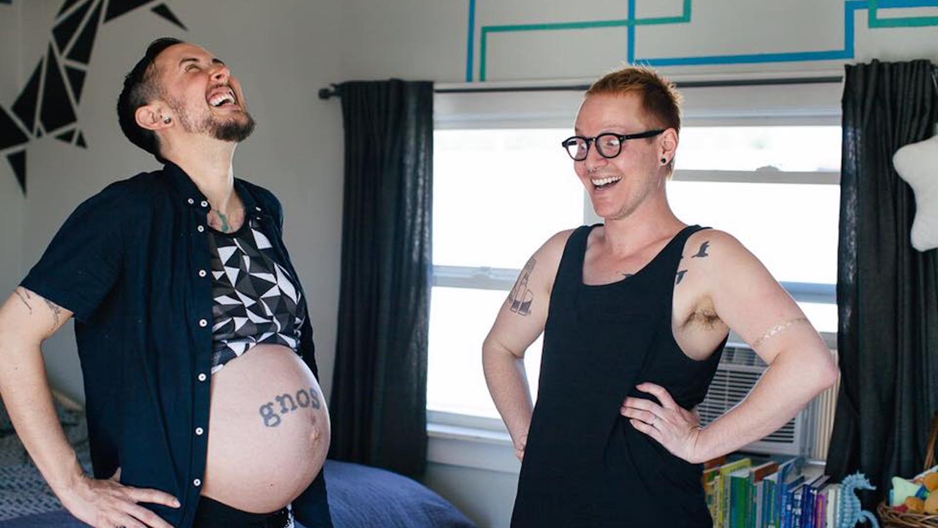 Transgender man gives birth to baby boy.