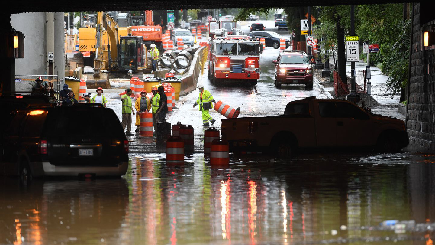 Torrential Rain Triggers Widespread Flooding In D C Area Inundating Roads Stranding Motorists The Washington Post