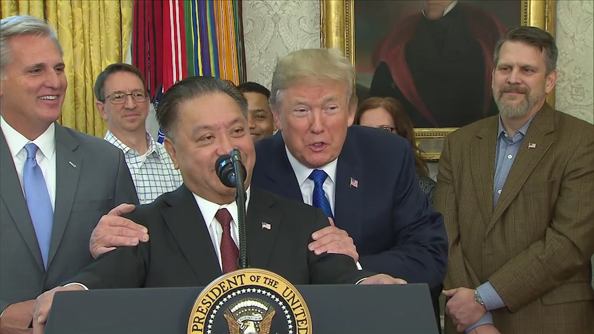 Trump Jokes With The President Of Broadcom