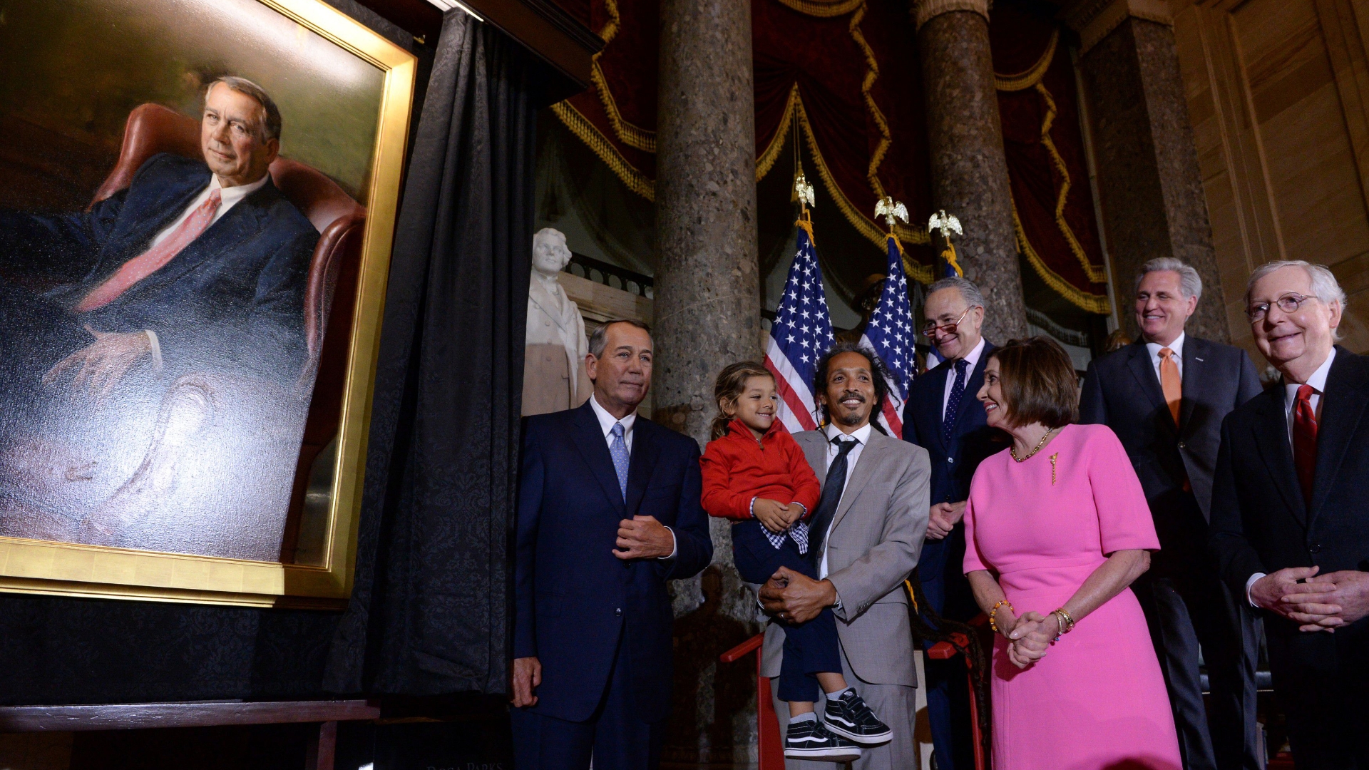 Former Speaker John Boehner tears up at Pelosi portrait unveiling