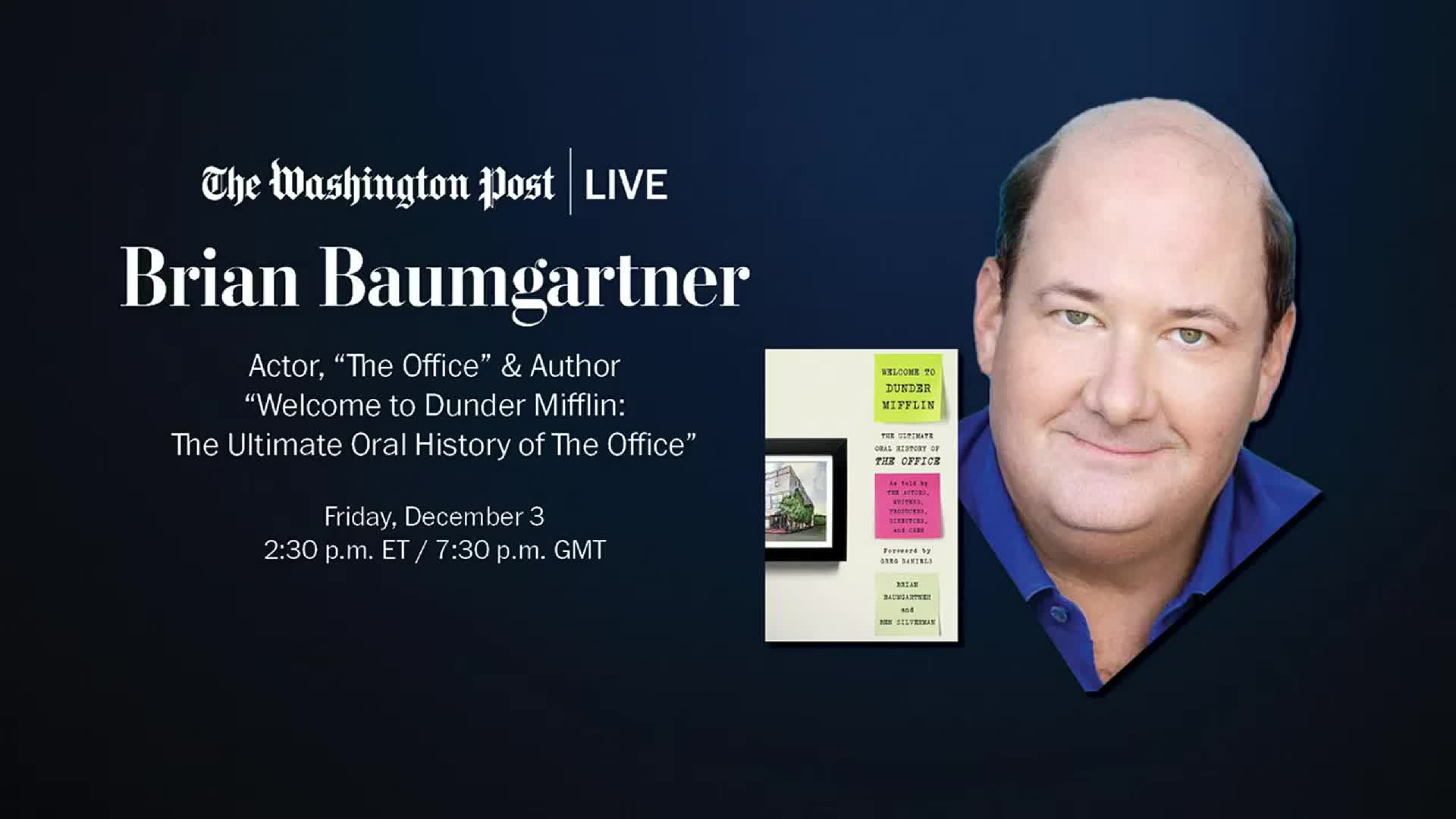 Brian Baumgartner, Author, “Welcome to Dunder Mifflin: The Ultimate Oral  History of The Office” - The Washington Post