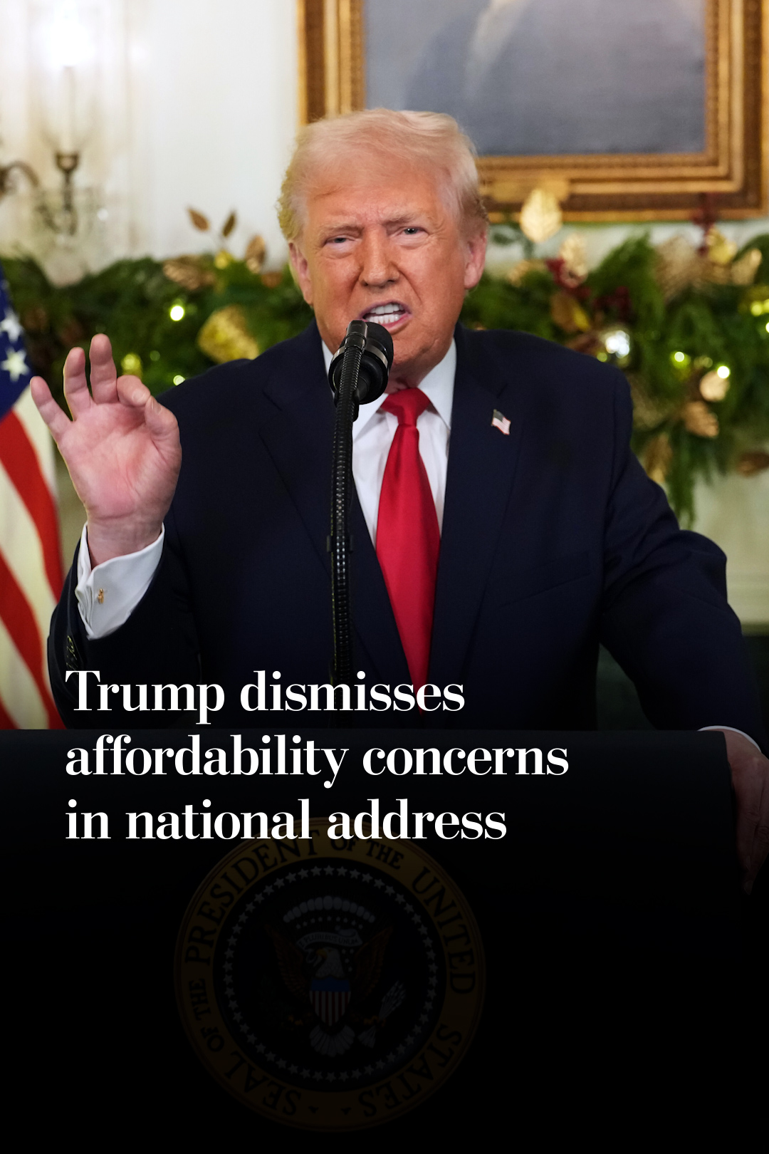 Trump dismisses affordability concerns in national address