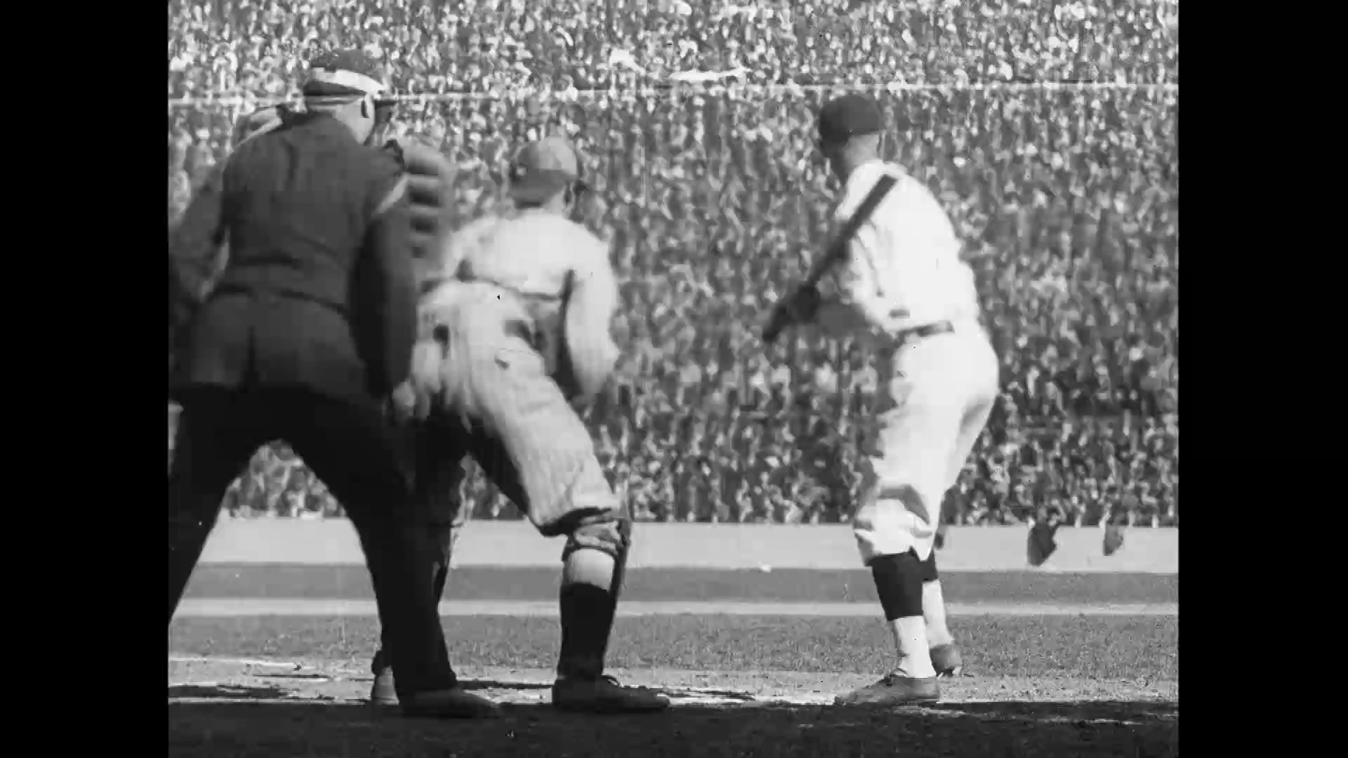 Griffith Stadium, Washington D.C., October 4, 1924 – Action during the  first game of the 1924 World Series between the NY Giants and Senators