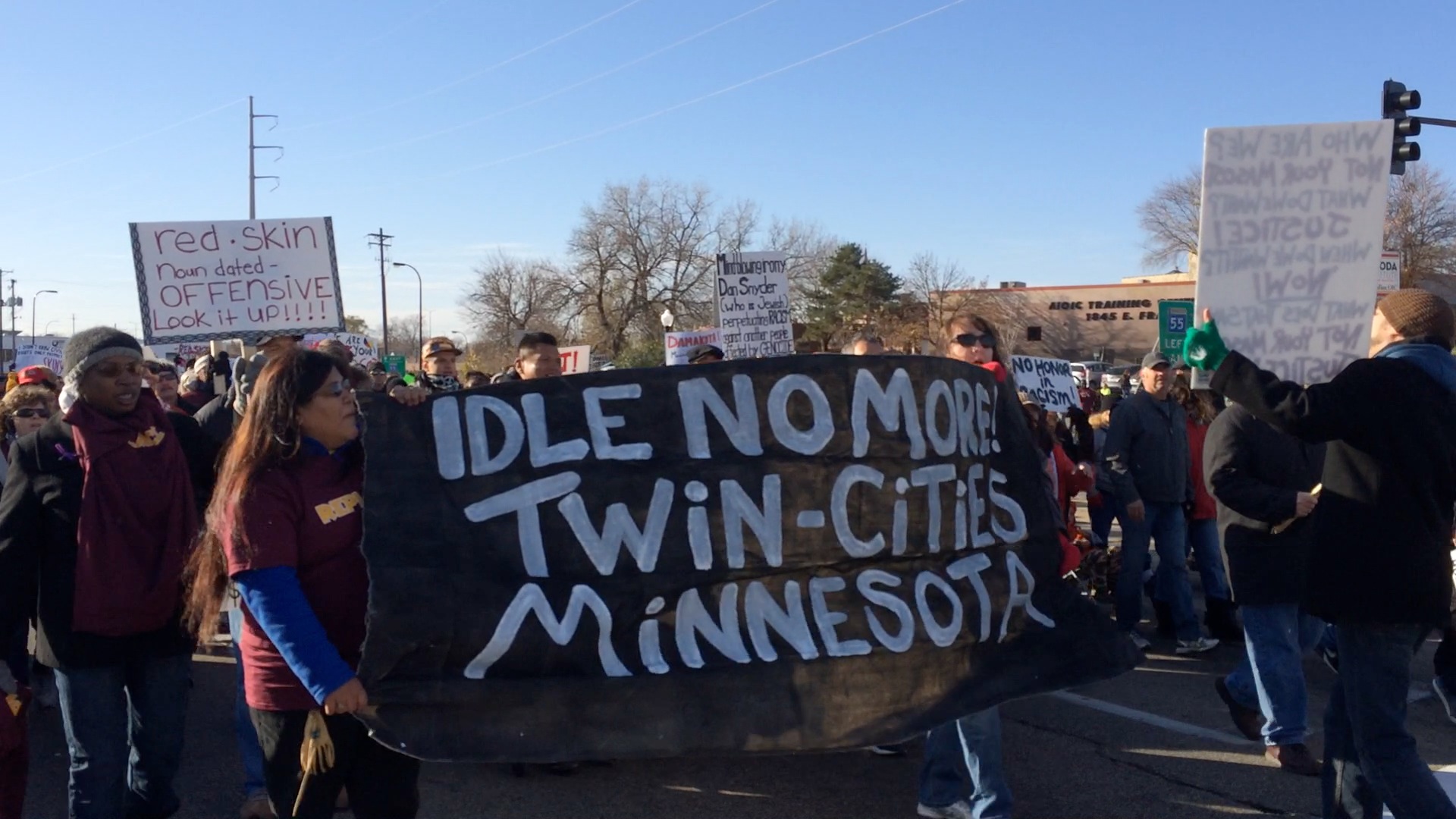 Protesters march against the Washington D.C. NFL team name – The